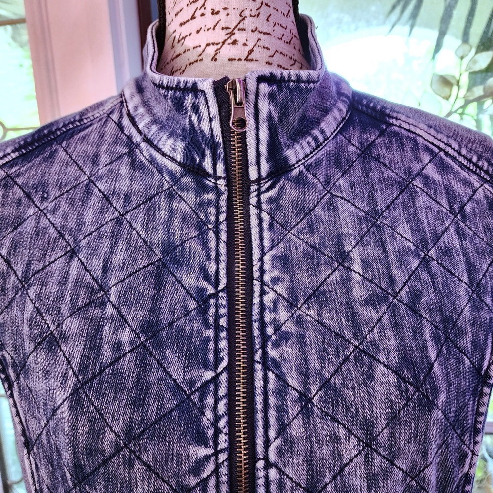 Liverpool Denim-Look Lined Vest Washed Blue L - Picture 3 of 9